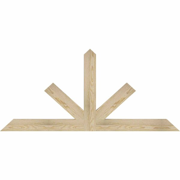 Ekena Millwork Saratoga Rough Sawn Timber Gable Bracket, Douglas Fir, 60"W x 27"H x 2"D x 4"F, 11/12 Pitch GBW060X27X0204SAR00RDF - main